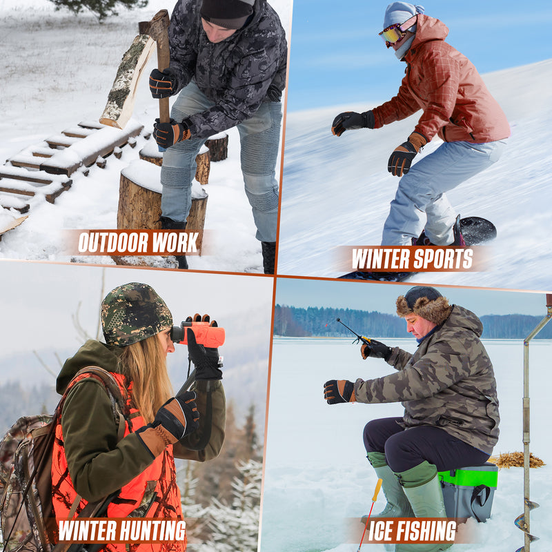 HANDLANDY Winter Gloves for Men Women - 3M Thinsulate Insulated Waterproof Camo Hunting Cold Weather Gloves, for Hiking, Skiing, Fishing, Outdoor Work, Best Winter Gift 8041