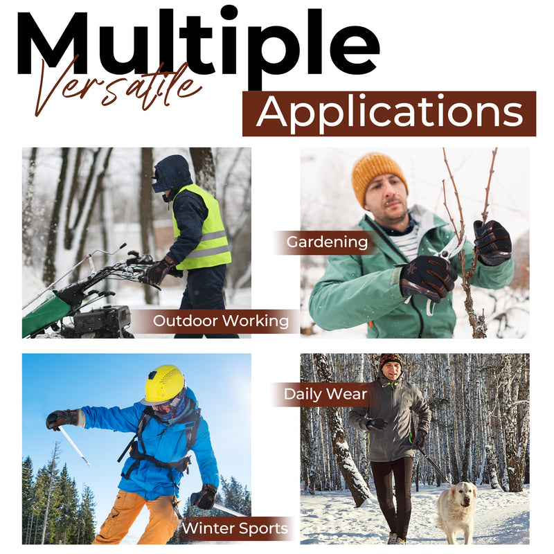 HANDLANDY Winter Work Gloves for Men Women, 3M Thinsulate Insulated, Waterproof Thermal Touchscreen Warm Grip Gloves for Cold Weather, Skiing, Snowboarding, Hiking 8040