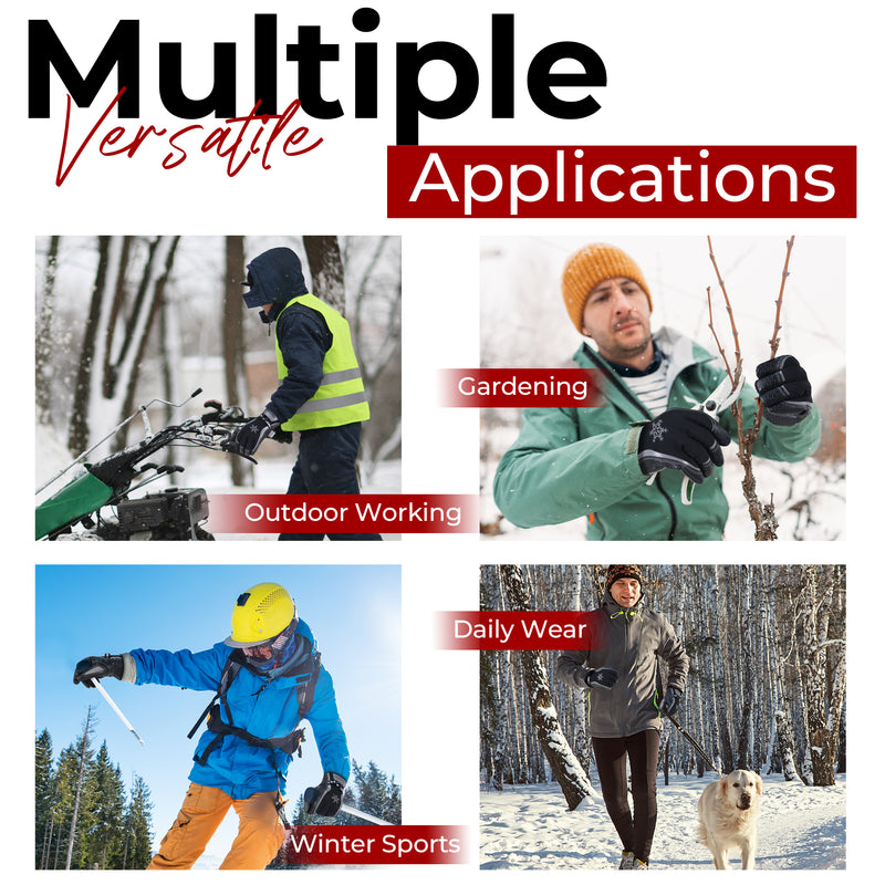 HANDLANDY Winter Work Gloves for Men Women, 3M Thinsulate Insulated, Waterproof Thermal Touchscreen Warm Grip Gloves for Cold Weather, Skiing, Snowboarding, Hiking 8040