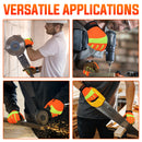 HANDLANDY Chainsaw Gloves, 12-Layer Saw Protection for Left Hand, Hi-Vis Leather Mechanic Yard Work Gloves with Touchscreen for Men 6366