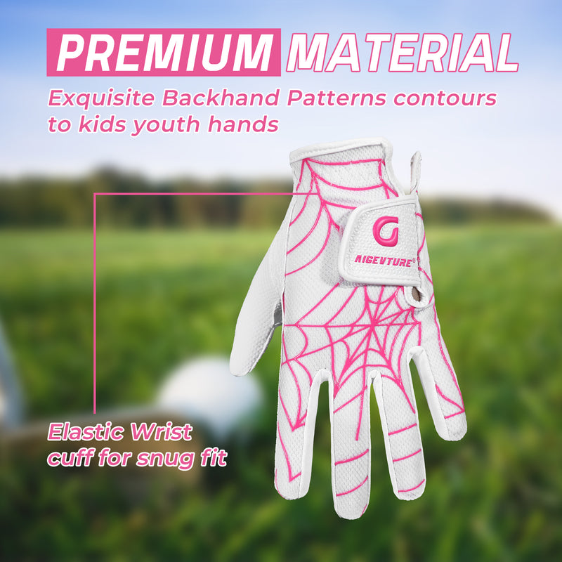 Golf Gloves Kids Junior Toddlers Left Hand Children's Premium Youth Golf Gloves Boys Girls KL823