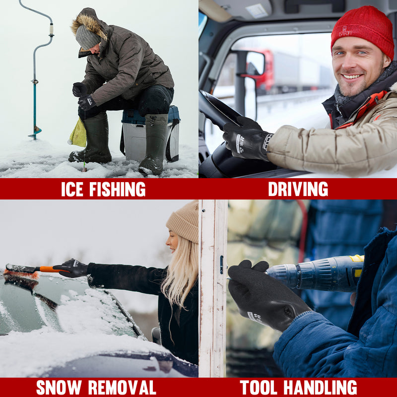 HANDLANDY Waterproof Work Gloves for Cold Weather, Insulated Winter Freezer Work Gloves with Grip for Men Women 11175