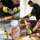 HANDLANDY Heavy Duty Work Gloves for Men, Cut 5 Safety Impact Protection Working Gloves Mechanics Glove with TPR Protection H647