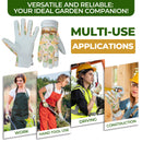 HANDLANDY Gardening Gloves for Women, Breathable Ladies Leather Garden Yard Gloves Best Gift for Gardeners 6298/5191/5216