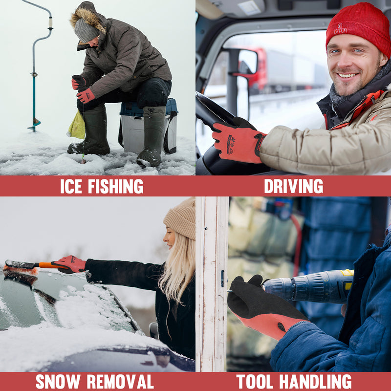 HANDLANDY Waterproof Work Gloves for Cold Weather, Insulated Winter Freezer Work Gloves with Grip for Men Women 11175