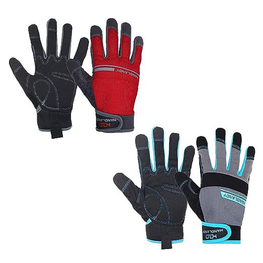 Handlandy Bundle - 2 Pairs Utility Mechanic Working Touch Screen Yard Work Gloves