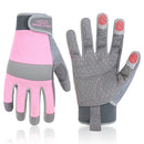 HANDLANDY Womens Work Gloves Safety Moving Utility Yard Pink 6035GP