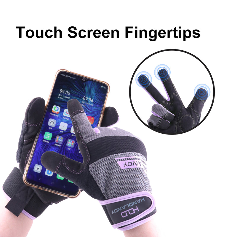 HANDLANDY Bundle: 1 Pairs Ultralight Womens Work Gloves + 1 Pairs Waterproof & Windproof Winter Gloves