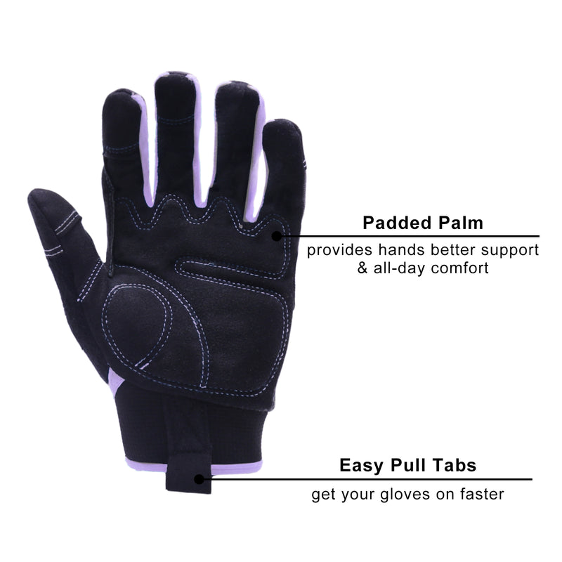HANDLANDY Bundle: 1 Pairs Ultralight Womens Work Gloves + 1 Pairs Waterproof & Windproof Winter Gloves