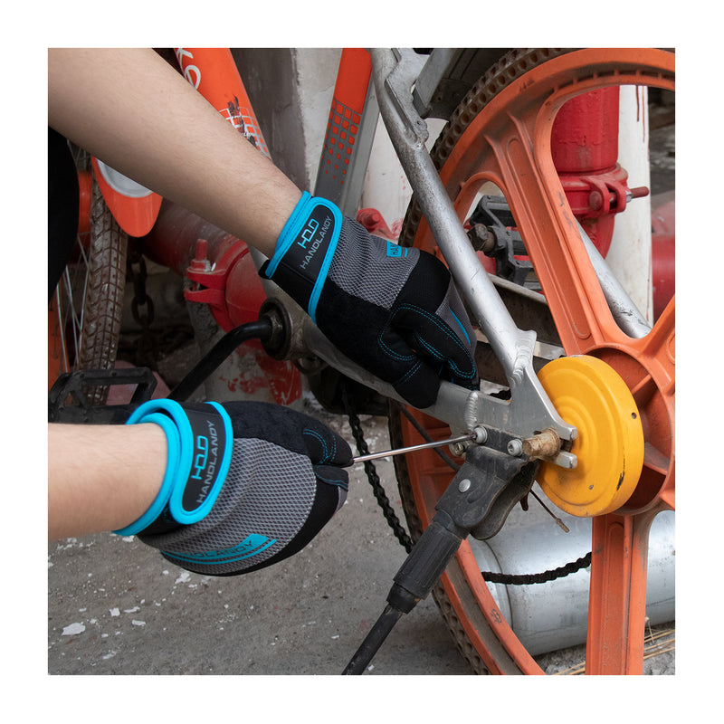 Handlandy Bundle - 2 Pairs: Breathable Work Gloves & Heavy Duty Impact Work Gloves for Men and Women Medium