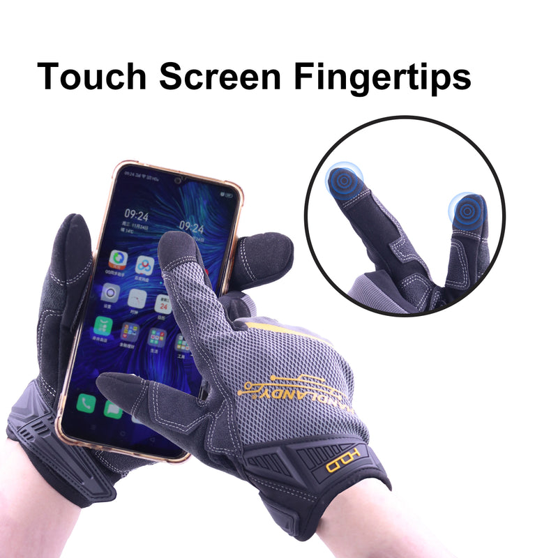 Handlandy Men Women Work Gloves Mechanic Touchscreen Thin Silicon 6134