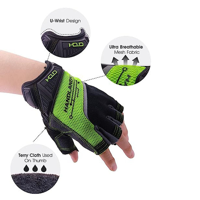 HANDLANDY Vente en gros de gants de travail sans doigts pour hommes utilitaires 6086