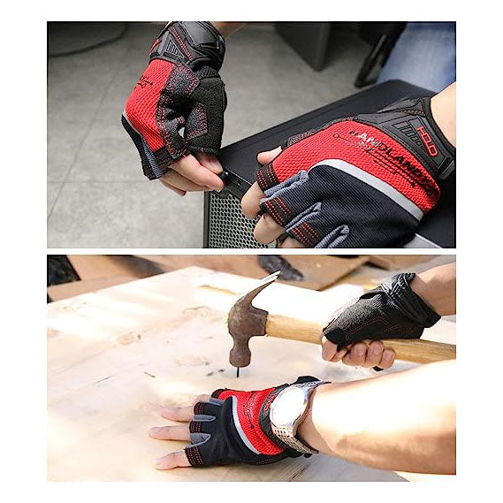 Handlandy – gants de travail pour hommes et femmes, sans doigts, demi-doigt, conduite 6086GN