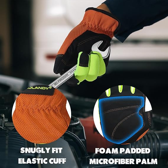 HANDLANDY Ultralight Work Gloves DIY Construction 6104 (2 Pairs)