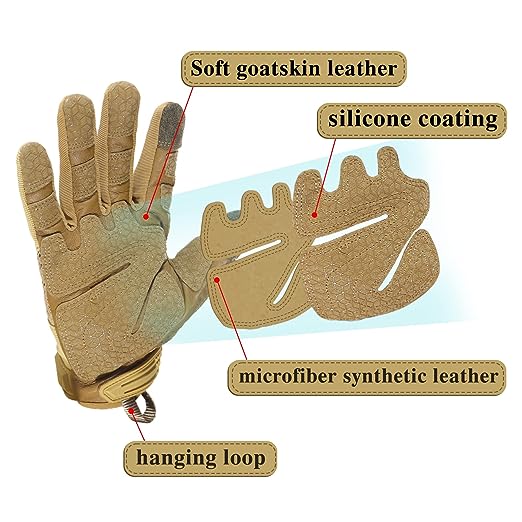 Giamzonp Taktische Handschuhe Airsoft Leder Mechaniker Touchscreen 6241