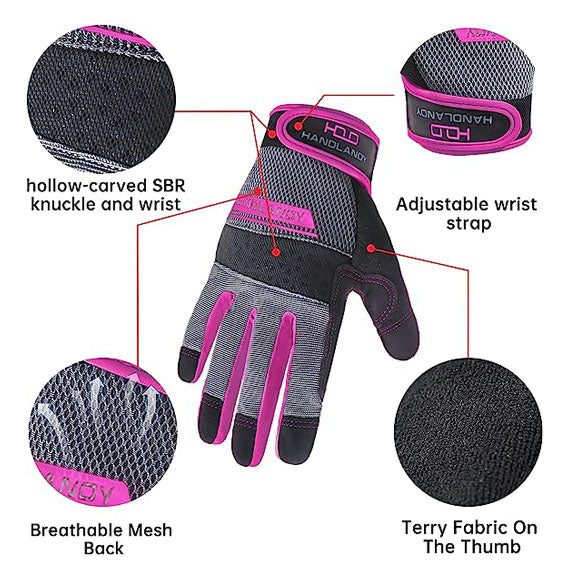 Handlandy – gants de mécanicien de travail pour femmes, extensibles et confortables, 6035P