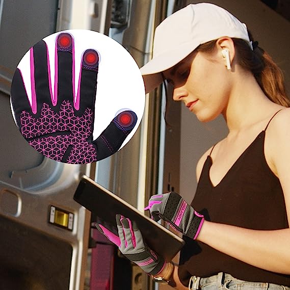 Handlandy Women Work Mechanic Gloves Stretchable Comfortable 6035P