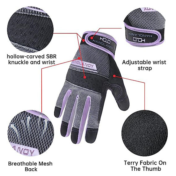 Handlandy Men Women Work Gloves Mechanic Touchscreen Thin Silicon 6134