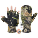 HANDLANDY Cold Winter Weather Fishing Gloves for Men and Women,Fingerless Gloves Convertible Flip Top Mittens 833