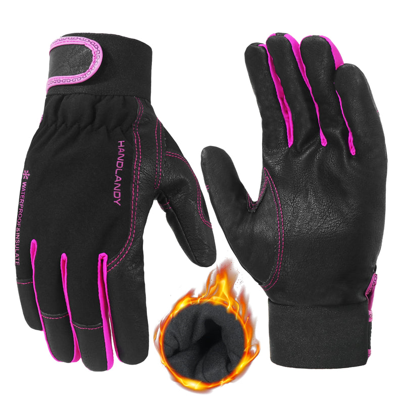 HANDLANDY Insulated Work Gloves, Thermal Winter Gloves Waterproof for