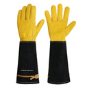 HANDLANDY Long Gardening Gloves for Men & Women, Cowhide Leather Rose Pruning Gloves, Breathable Thorn Proof Gauntlet Glove  5220
