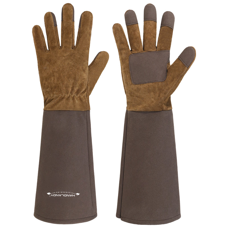 women's leather gardening gloves Handlandy Men Women Pruning Garden Gloves Pigskin Leather 5156 L