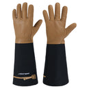 HANDLANDY Long Gardening Gloves for Men & Women, Cowhide Leather Rose Pruning Gloves, Breathable Thorn Proof Gauntlet Glove5209