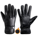 HANDLANDY Genuine Sheepskin Leather Gloves for Men Winter Driving Warm Thermal Wrist Gloves Fleece Lining for Cold Weather 804950