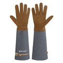 HANDLANDY Long Gardening Gloves for Men Women, Thorn Proof Rose Pruning Leather Gardening Weeding Yard Gauntlet Glove, Best Gardener Gift 5209