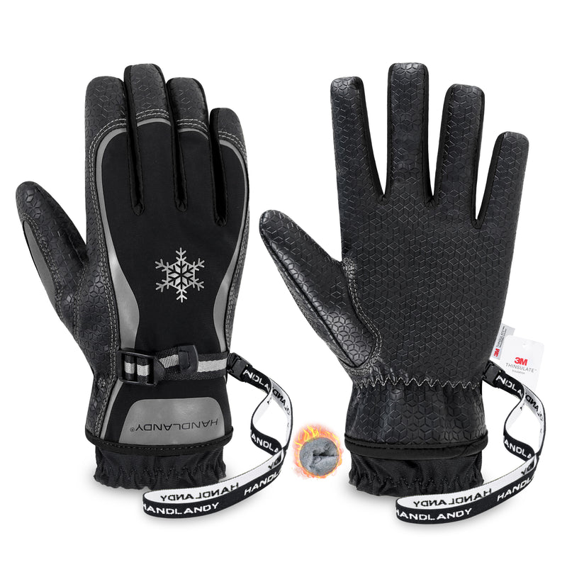 HANDLANDY Winter Work Gloves for Men Women, 3M Thinsulate Insulated, Waterproof Thermal Touchscreen Warm Grip Gloves for Cold Weather, Skiing, Snowboarding, Hiking 8040