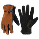 HANDLANDY Leather Work Gloves for Men and Women, Utility Tough Cowhide Glove for Gardening 12121