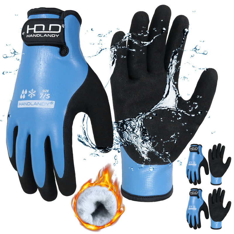 HANDLANDY Waterproof Work Gloves for Cold Weather, Insulated Winter Freezer Work Gloves with Grip for Men Women 11175
