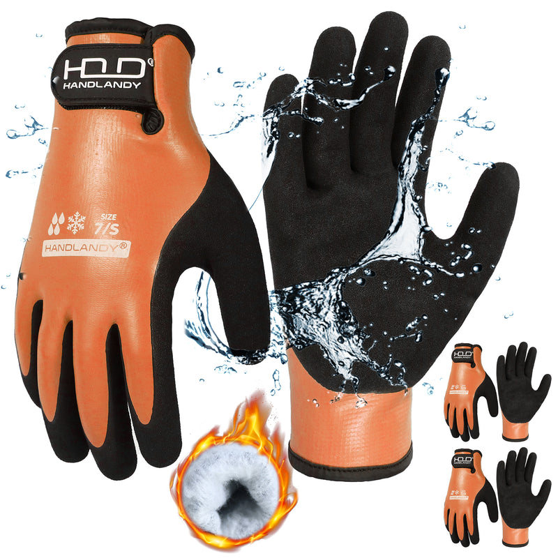 HANDLANDY Waterproof Work Gloves for Cold Weather, Insulated Winter Freezer Work Gloves with Grip for Men Women 11175