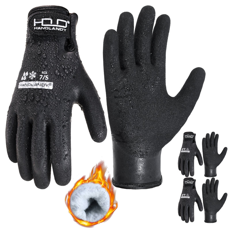 HANDLANDY Waterproof Work Gloves for Cold Weather, Insulated Winter Freezer Work Gloves with Grip for Men Women 11175
