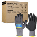 HANDLANDY 6/12/24 Pairs Safety Work Gloves with MicroFoam Nitrile Coated - Breathable Nylon Gloves with Grip for Men & Womem 11178