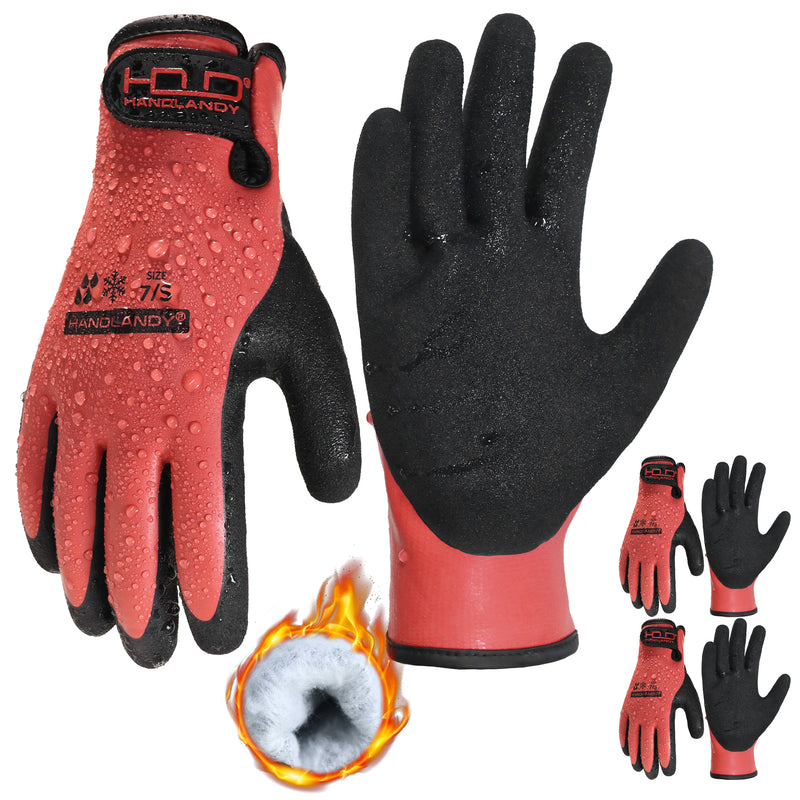 HANDLANDY Waterproof Work Gloves for Cold Weather, Insulated Winter Freezer Work Gloves with Grip for Men Women 11175