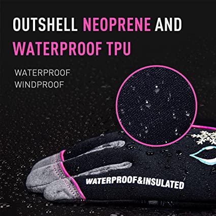 HANDLANDY Bundle: 1 Pairs Ultralight Womens Work Gloves + 1 Pairs Waterproof & Windproof Winter Gloves