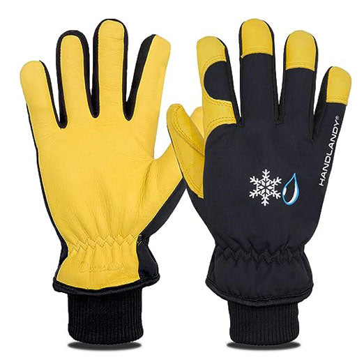 Handlandy Winter Work Gloves Waterproof Deerskin Leather 8019