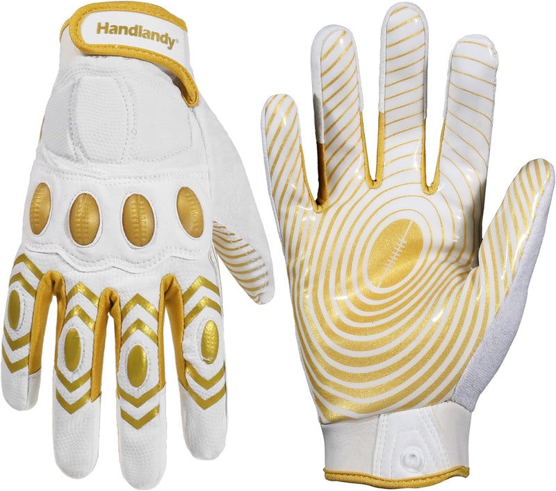 HANDLANDY Lineman Football Gloves for Men, Grip Padded Football Receiver Gloves for Adult S753