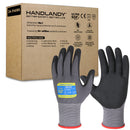 HANDLANDY 6/12/24 Pairs Safety Work Gloves with MicroFoam Nitrile Coated - Breathable Nylon Gloves with Grip for Men & Womem 11178