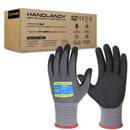 HANDLANDY 6/12/24 Pairs Safety Work Gloves with MicroFoam Nitrile Coated - Breathable Nylon Gloves with Grip for Men & Womem 11178
