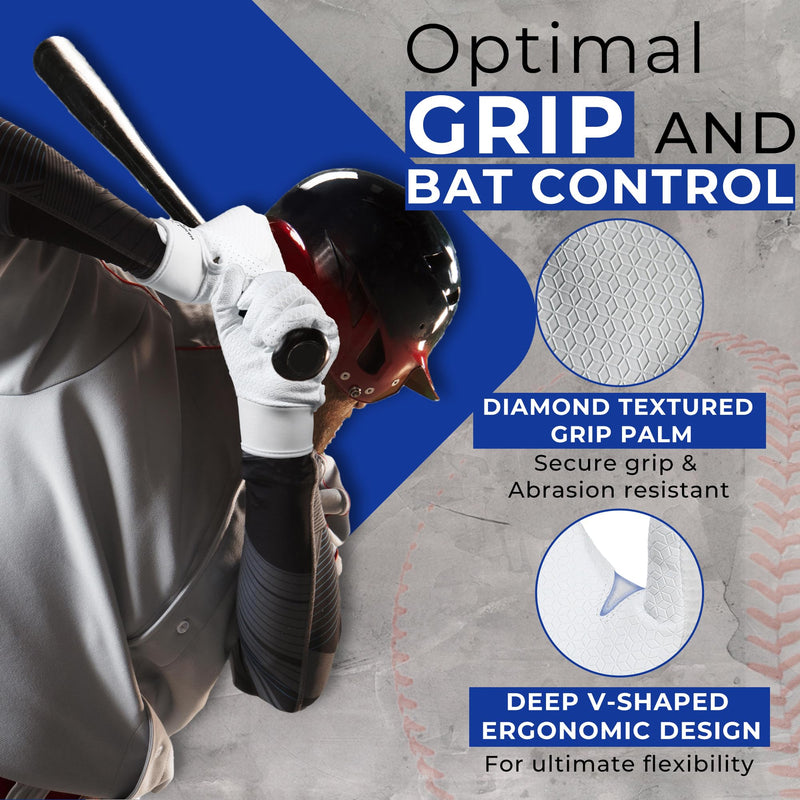Baseball Batting Gloves for Adult Youth, Grip Breathable Softball Batting Gloves Fit Men Kids Boys Girls S816/S817