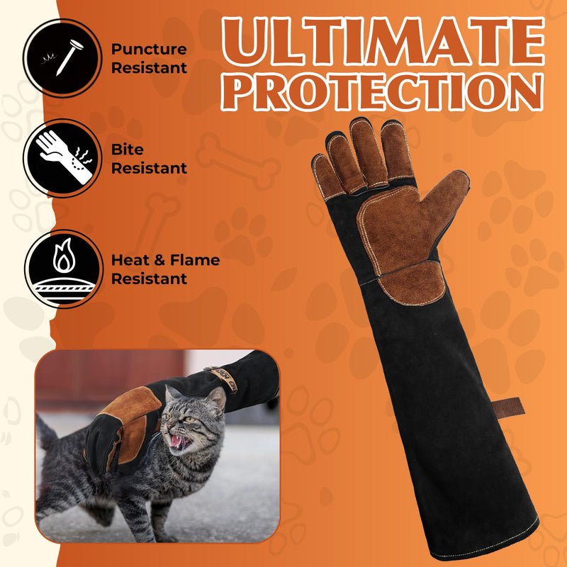 HANDLANDY 24 Inches Animal Handling Gloves Bite-Proof Scratch-Resist