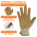 HANDLANDY Gardening Gloves for Women, Breathable Ladies Leather Garden Yard Gloves Best Gift for Gardeners 5212/5218