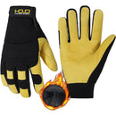 Hnadlandy Winter Working Gloves Insulated Deerskin Leather 6261
