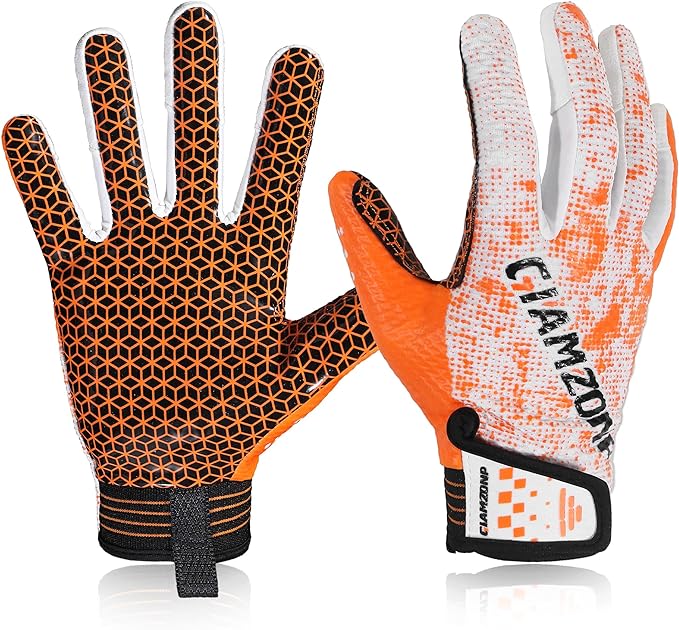 GIAMZONP Youth Football Gloves - Sticky Wide Receiver Gloves for Kids, Stretch Fit for Enhanced Performance for Boys S761