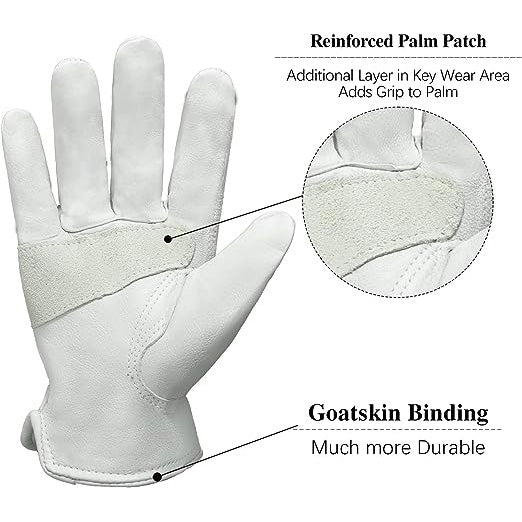 HANDLANDY Rigger Glove Goatskin Leather Driver Gardening 12103