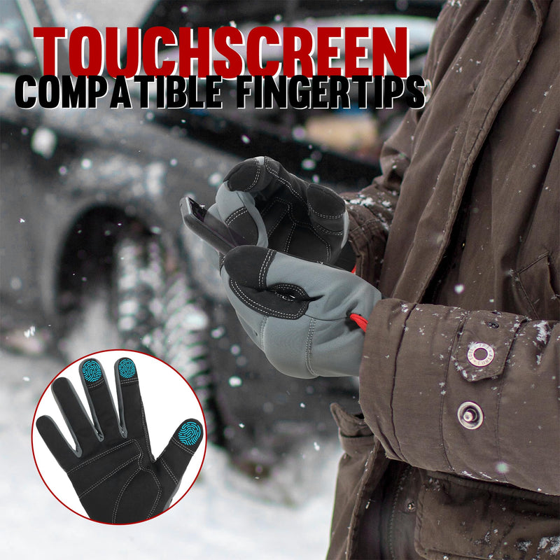 HANDLANDY Winter Work Gloves for Men & Women, Utility Mechanic Touch Screen Working Gloves for Gardening, Driving, Tool Handling, Construction (Grey, HANDLANDY Winter Work Gloves for Men & Women, Utility Mechanic Touch Screen Working Gloves for Gardening, Driving, Tool Handling, Construction (Grey,