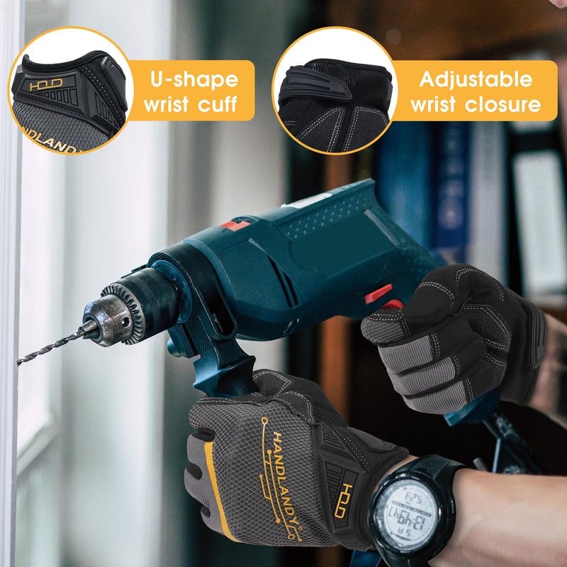 Handandy Anti-Rutsch-Mechaniker-Handschuhe, Handfläche aus Kunstleder, 6082