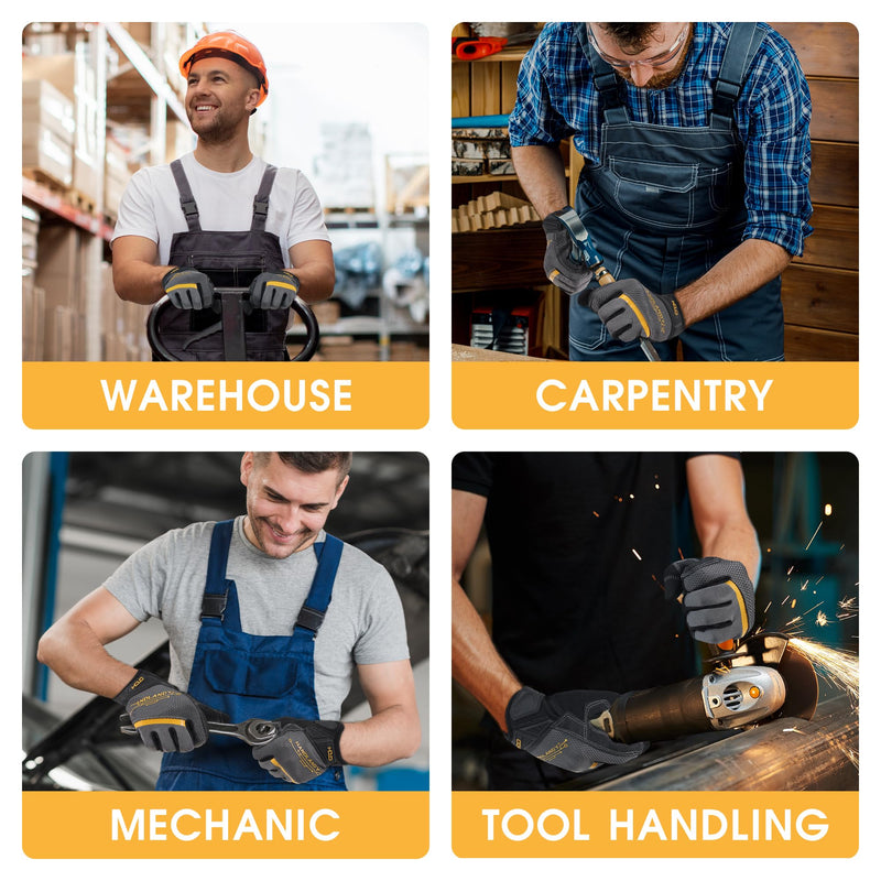 Handandy Anti-Rutsch-Mechaniker-Handschuhe, Handfläche aus Kunstleder